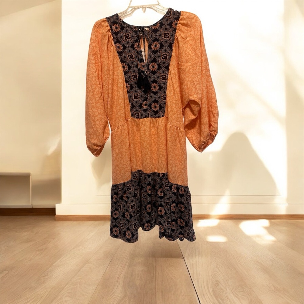 Studio B by Bobeau Tiered Babydoll Dress With Tasse